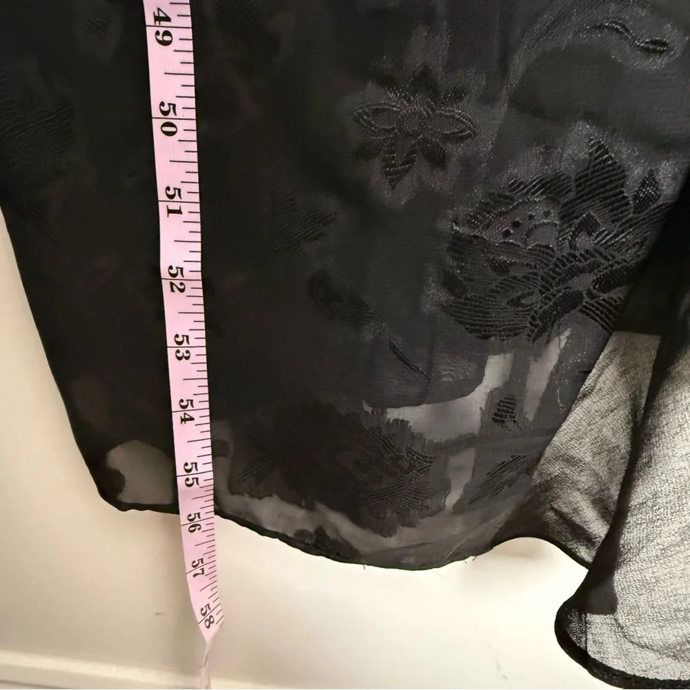 Urban Outfitters Tierra Chiffon Cowl Neck Asymmetrical Midi Black Dress Y2K M - Picture 8 of 15